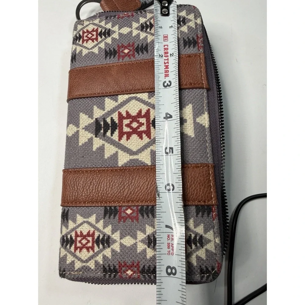 Wrangler Southwestern Geometric Wristlet Zip-Around Wallet for Women